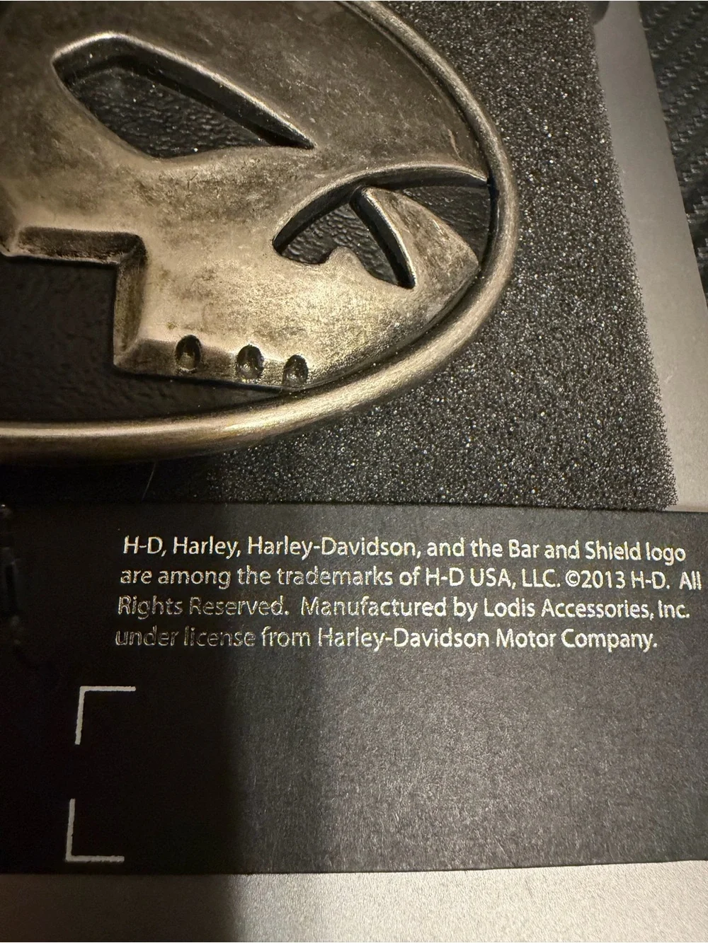 Harley-Davidson Antique Silver Skull Oval Belt Buckle